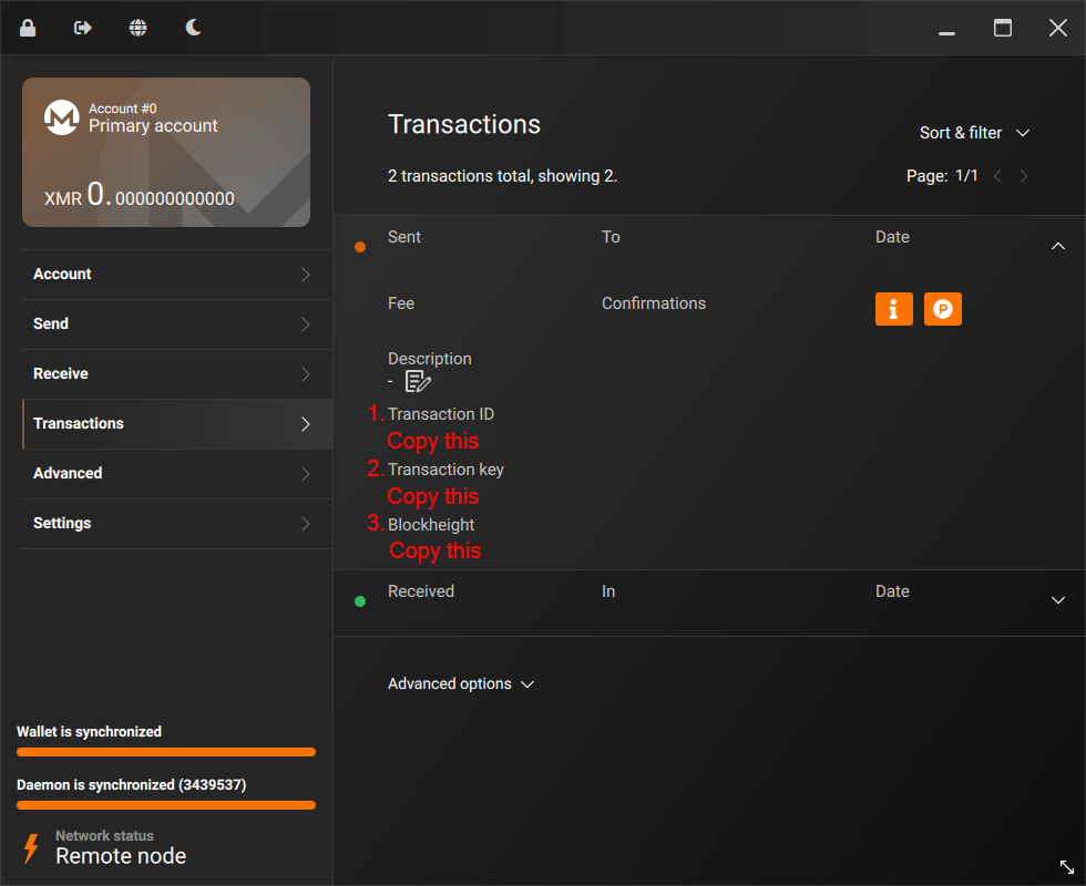 Monero GUI Screenshot Guide